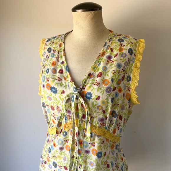 Dolce and Gabbana Blouse Sleeveless Floral Cotton Top Medium Designer - Picture 7 of 9